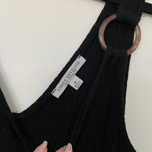 Green Envelope Black Maxi Cover-Up Dress – Women’s Size M - Picture 4 of 7